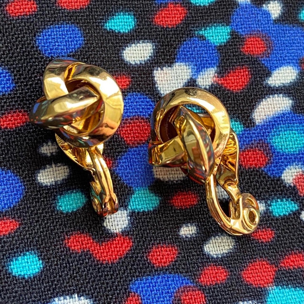 Vintage Monet Gold Tone Knotted Studs